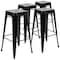 Flash Furniture 30" High Metal Indoor Stackable Bar Stool, Black, PK4 4-ET-31320-30-BK-R-GG - alternate 2